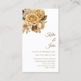 Neutralt Bouquet-White-Spara, vårt datum- Visitkort