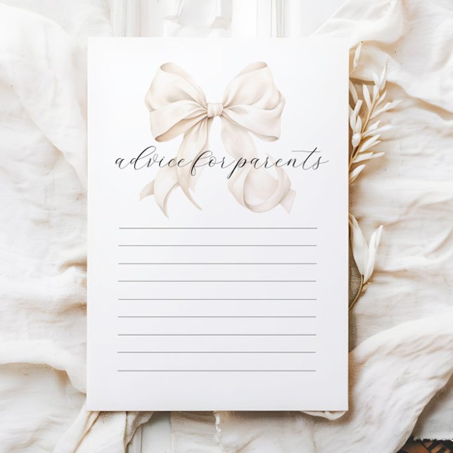 Neutralt Bow Advice för överordnat babyvykort (Skapare uppladdad)