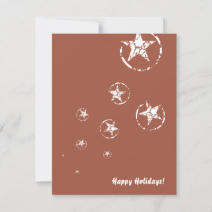 Neutralt Brick Jagged Circle Stars Julkort
