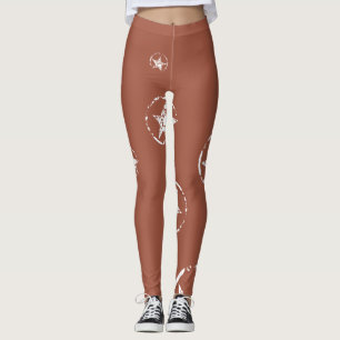Neutralt Brick Jagged Circle Stars Leggings