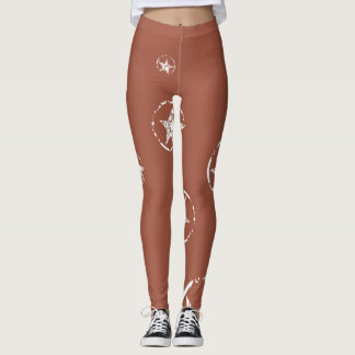 Neutralt Brick Jagged Circle Stars Leggings