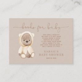 Neutralt Brown Nalle Baby Shower Bok Request Tilläggskort