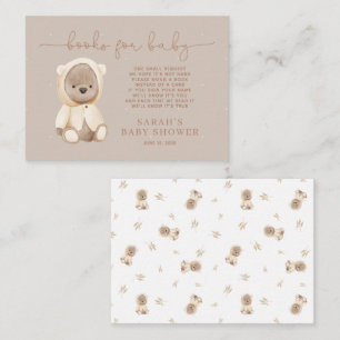 Neutralt Brown Nalle Baby Shower Bok Request Tilläggskort