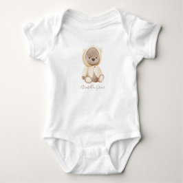 Neutralt Brown Nalle Personlig Namn Baby T Shirt
