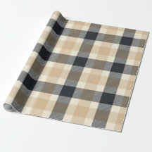 Neutralt Brown Tartan Play Mönster Wrapping Papper