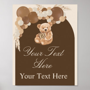Neutralt Brun Pampas Nalle Signage Poster