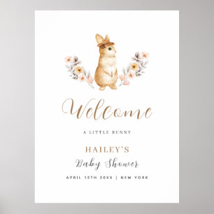 Neutralt Bunny Wildblommes välkomstbabyskor Poster