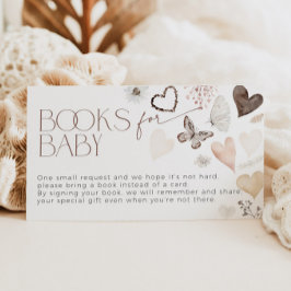 Neutralt Butterfly Hearts Bokar for Baby Shower Tilläggskort