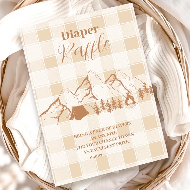 Neutralt Camping Baby Shower Diapper Raffle Tilläggskort (Skapare uppladdad)
