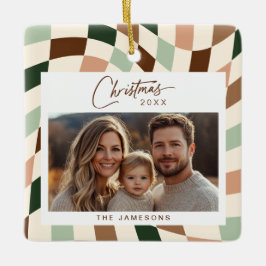 Neutralt Checkated Photo jul Julgransprydnad Keramik