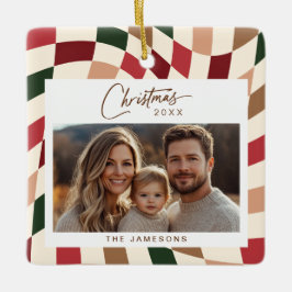 Neutralt Checkated Photo jul Julgransprydnad Keramik