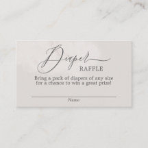 Neutralt Cloud Baby Shower Diaper Raffle Card