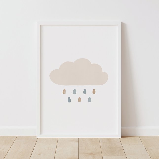 Neutralt Cloud Blue Boy Nursery Decor Poster (Skapare uppladdad)