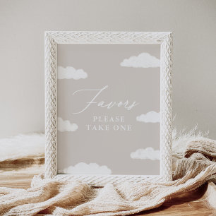 Neutralt Cloud Nine-favoritskylt för babyskor Poster