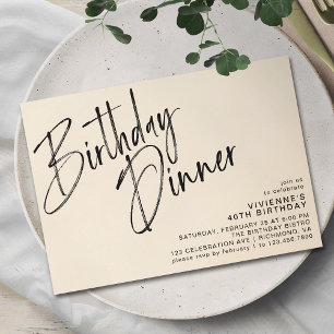 Neutralt Cream Ivory Elegant Modern födelsedag Inbjudningar