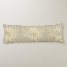 Neutralt Cream Tan Dubbla Damask Pattern Kroppskudde