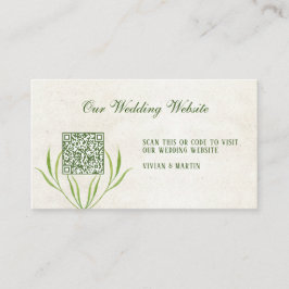 Neutralt Cream & Vintage Grönt Rustic OSA QR-kod Tilläggskort