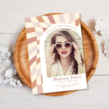 Neutralt Cream White Tan Retro Photo Studenten