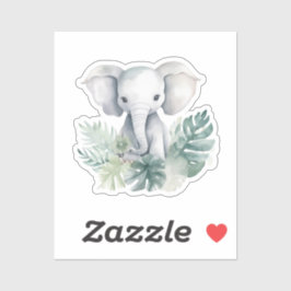 Neutralt Cute Elephant First Birthday Klistermärken