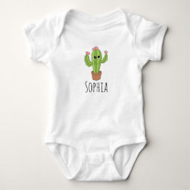 Neutralt Cute Kawaii Cactus Plant och Namn T Shirt