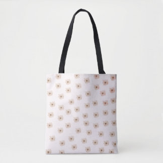 Neutralt Daisy Mönster Tote Bag Tygkasse