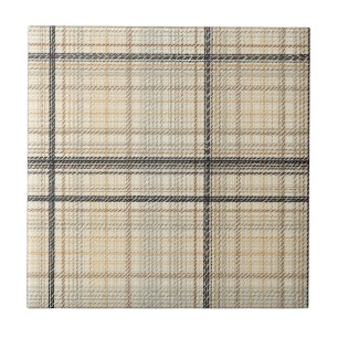 Neutralt Dammad linje Tartan Kakelplatta
