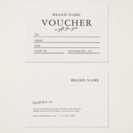 Neutralt Earthy Modern Business Gift Certificate Visitkort