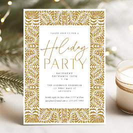 Neutralt Elegant Arts & Crafts Stil Julfest Inbjudningar