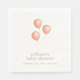 Neutralt Elegant Boho Balloon Baby Shower Pappersservett