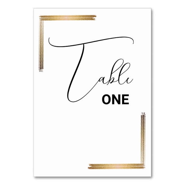 Neutralt Elegant enkel högnivåminimalistisk Bröllo Bordsnummer (Framsidan)