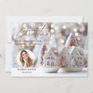 Neutralt Elegant God jul Realtor Julkort