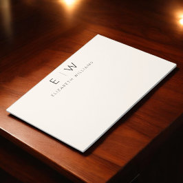 Neutralt Elegant Modern Minimalist Monogram Namn Anteckningsblock