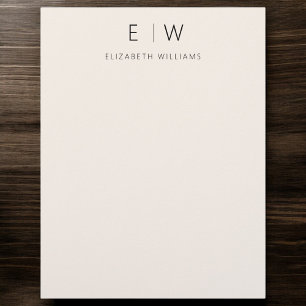 Neutralt Elegant Modern Minimalist Monogram Namn Brevhuvud
