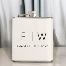 Neutralt Elegant Modern Minimalist Monogram Namn Fickplunta