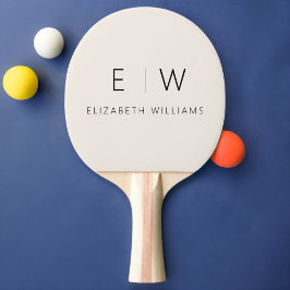 Neutralt Elegant Modern Minimalist Monogram Namn Pingisracket