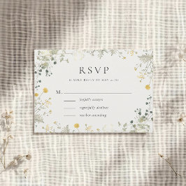 Neutralt Elegant Wildblomme Bröllop OSA Kort