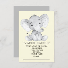 Neutralt Elephant Baby Shower Diaper Raffle Biljet Inbjudningar