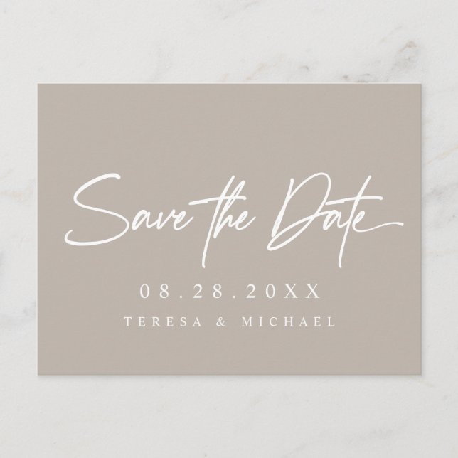 Neutralt Enkel Anpassningsbar Förlovning Bröllop Vykort (Framsida)