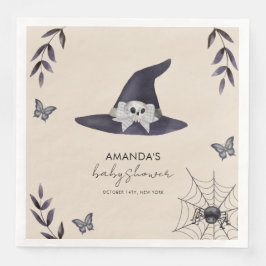 Neutralt Enkel liten Boo Witch Hat Baby Shower Pappersservett