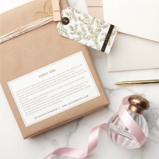 Neutralt - enkel minimalistisk ljusvårdsinstruktio rektangulärt klistermärke