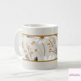 Neutralt Fall Foliage Boho Rand Kaffemugg