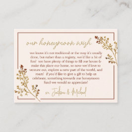 Neutralt Fall Foliage Honeymoon Fund Möhippa Tilläggskort