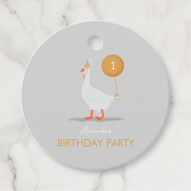 Neutralt Fånig går 1:a födelsedag Party Gåvor Etiketter (Framsida)