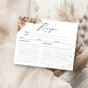 Neutralt Färg Boho Möhippa Recept Cards