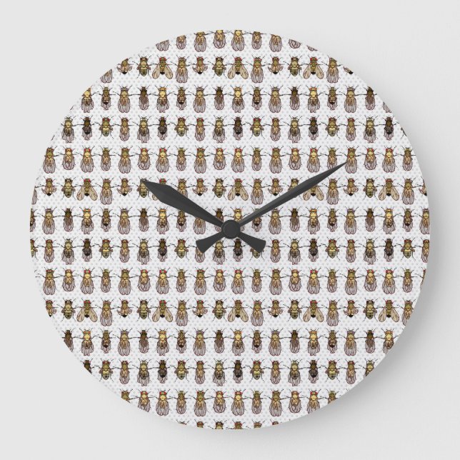 Neutralt Färg Drosophila Clock Stor Klocka (Framsida)