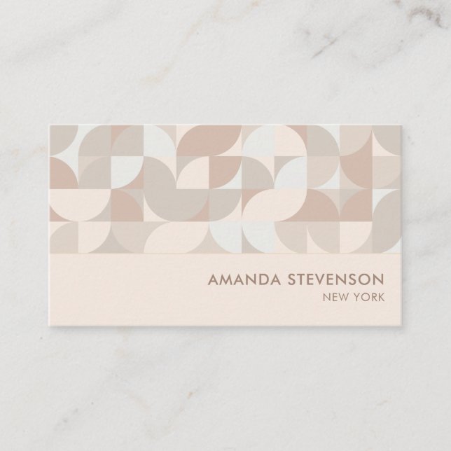 Neutralt färg geometriska mönster II Visitkort (Framsida)