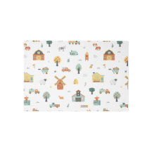 Neutralt Farm Animal Kids Room Baby Nursery Matta