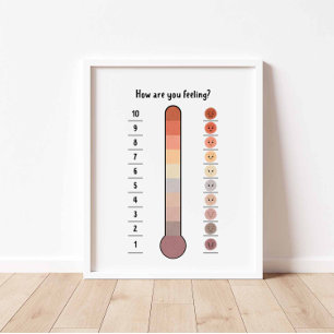 Neutralt Feelings termometer poster
