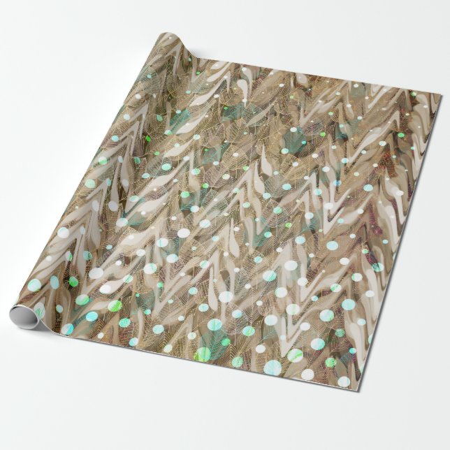 Neutralt Festive Boho jul Presentpapper (Utrullad)