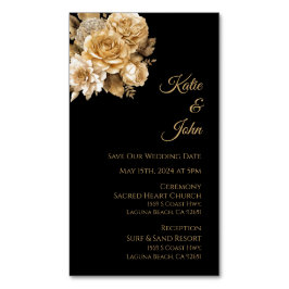 Neutralt Flower Bouquet-Bröllop spara datum- Magnetiska Visitkort